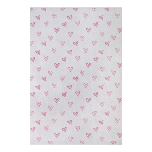 Covor pentru copii alb-roz 120x170 cm Hearts – Hanse Home