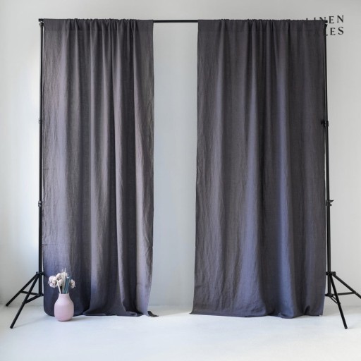 Draperie gri închis 140x300 cm Night Time – Linen Tales