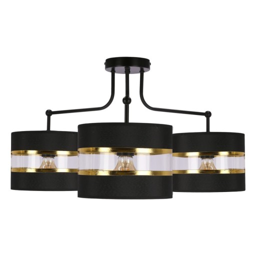 Plafonieră neagră cu abajur textil ø 20 cm Andy – Candellux Lighting