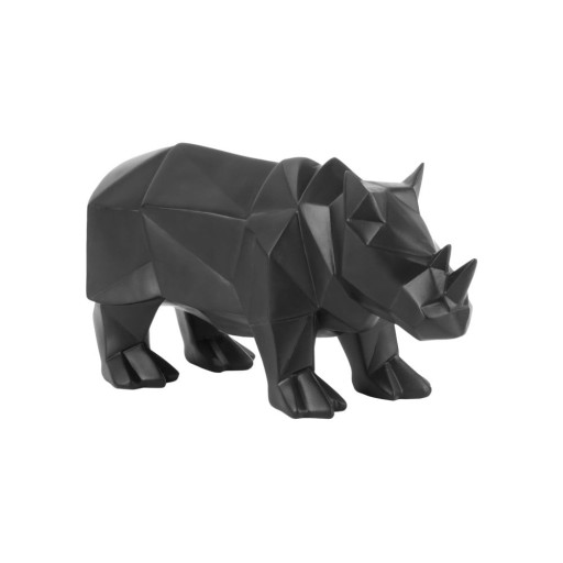 Statuetă PT LIVING Origami Rhino, negru mat