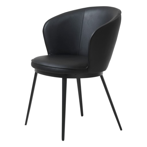 Scaun cu husă din imitație de piele Unique Furniture Gain Leath, negru