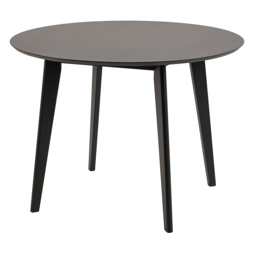 Masă dining în decor de stejar Actona Roxby, ø 105 cm, negru