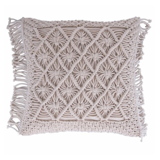 Pernă decorativă din material textil 45x45 cm Macrame – Villa d'Este