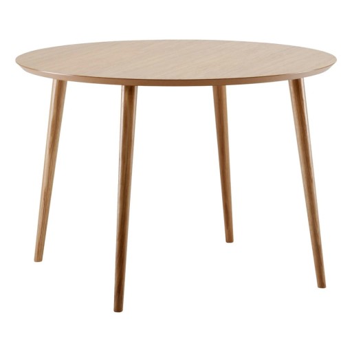 Masă dining cu aspect de lemn de stejar Woodman Cloyd, ø 100 cm