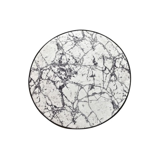 Covoraș de baie Foutastic Marble Circle, ø 100 cm, alb - negru