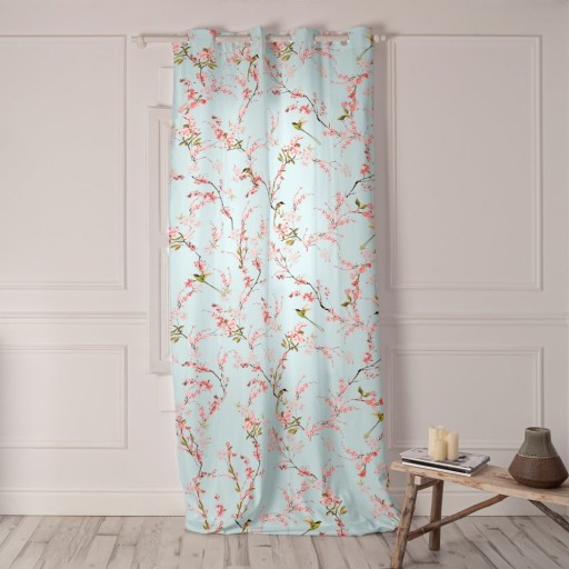 Draperie verde-mentă/roz 140x300 cm Chinoiserie – Happy Friday