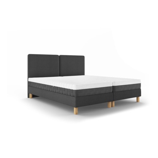 Pat matrimonial 180x200 cm gri închis tapițat cu somieră Lotus – Mazzini Beds