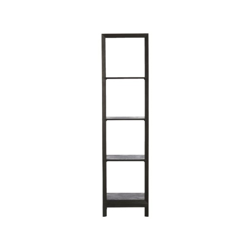 Bibliotecă neagră din lemn 48x190 cm Sondrio – Light & Living