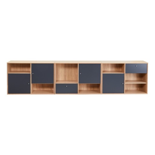 Comodă joasă neagră cu aspect de stejar 267x61 cm Mistral - Hammel Furniture