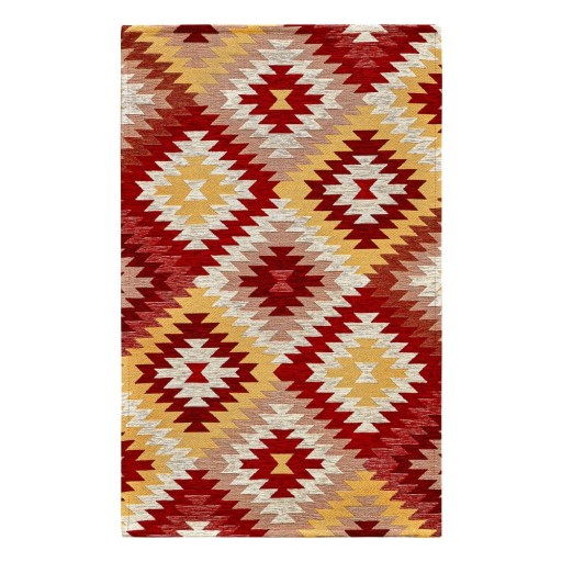 Covor tip traversă roșu/galben lavabil 55x140 cm Avana Rosso – Floorita