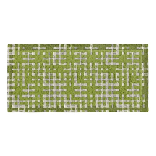 Covor tip traversă verde lavabil 55x140 cm Dama Verde – Floorita