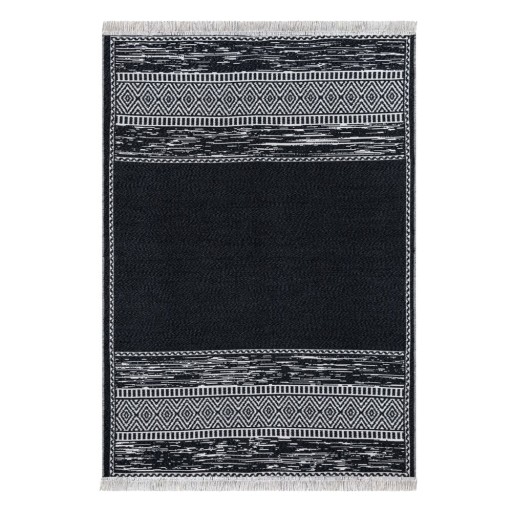 Covor din bumbac Oyo home Duo, 80 x 150 cm, alb-negru