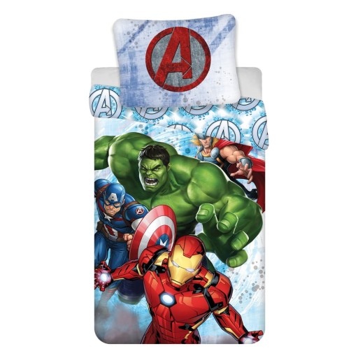 Lenjerie de pat din bumbac pentru copii Jerry Fabrics Avengers Heroes, 140 x 200 cm