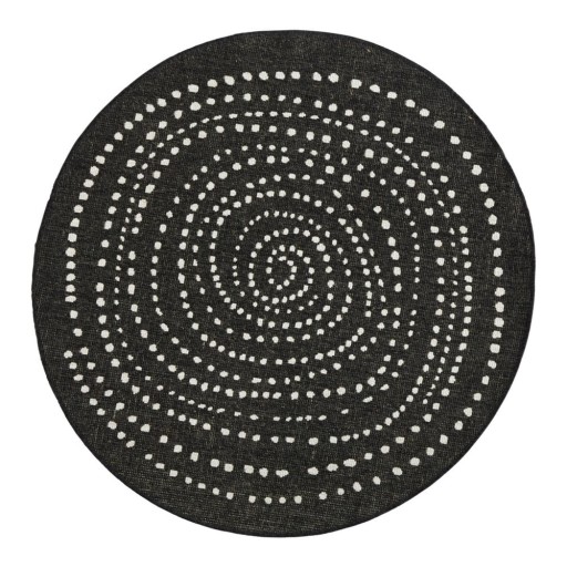 Covor adecvat pentru exterior NORTHRUGS Bali, Ø 200 cm, negru