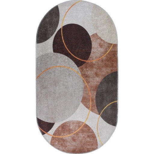 Covor maro-crem lavabil 60x100 cm Oval – Vitaus