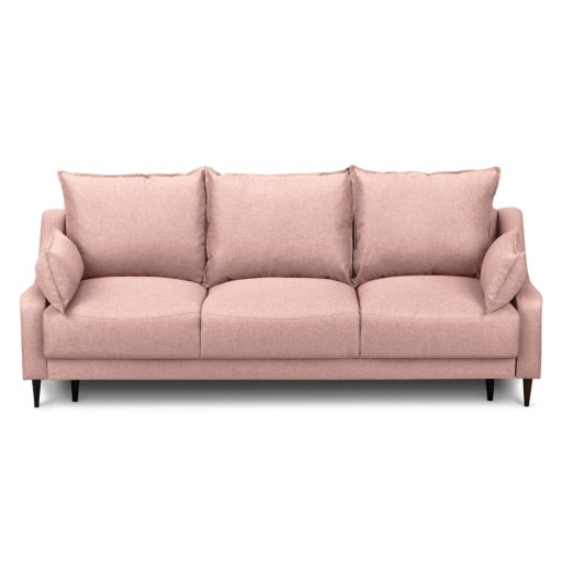 Canapea extensibilă cu spațiu pentru depozitare Mazzini Sofas Ancolie, roz, 215 cm