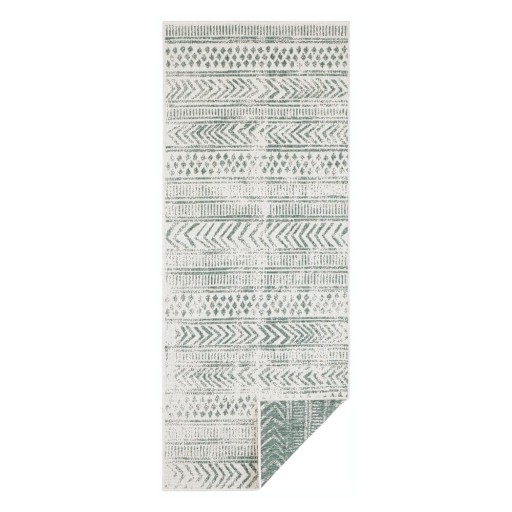 Covor adecvat pentru exterior NORTHRUGS Biri, 80 x 250 cm, verde-crem