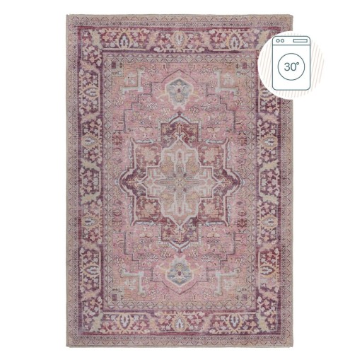 Covor roșu deschis lavabil din amestec de fibre reciclate 120x170 cm Windsor – Flair Rugs