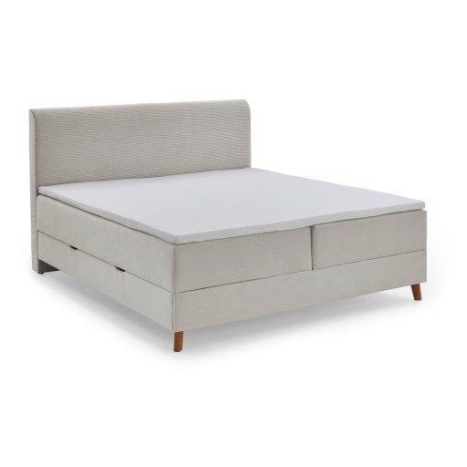 Pat boxspring bej cu spațiu de depozitare 160x200 cm Memphis - Meise Möbel