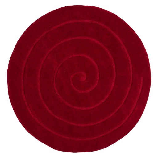 Covor rotund din lână Think Rugs Spiral, ⌀ 180 cm, roșu rubin