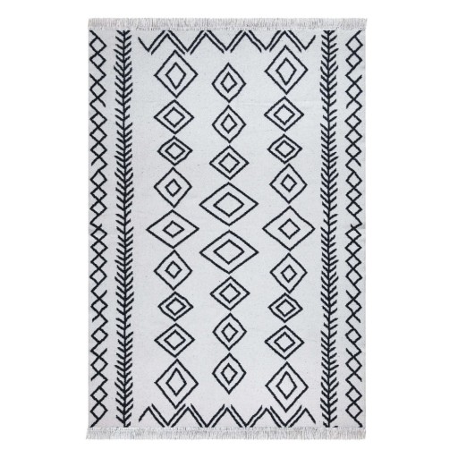 Covor din bumbac Oyo home Duo, 160 x 230 cm, alb-negru