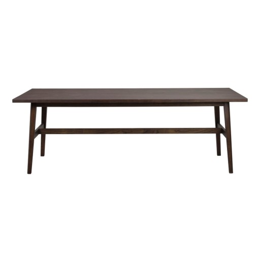 Masă de dining maro închis cu aspect de lemn de stejar 100x220 cm Plainfield – Rowico