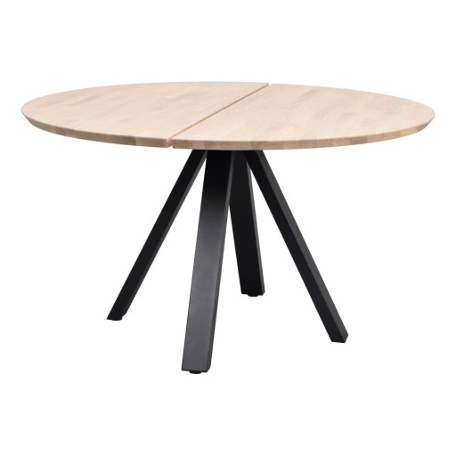 Masă de dining natural rotundă cu blat din lemn de stejar ø 130 cm Carradale – Rowico