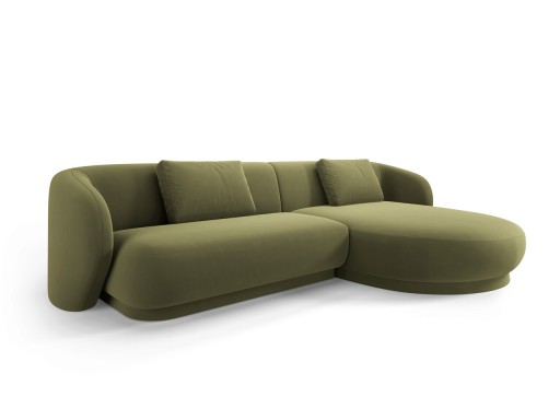 Coltar dreapta 4 locuri, Camden, Cosmopolitan Design, 289x177x72 cm, catifea, verde deschis