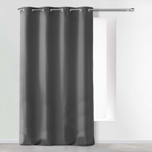 Draperie gri antracit din microfibră 140x280 cm Absolu – douceur d'intérieur