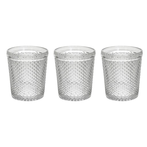 Set 3 pahare Diamante, Tognana Porcellane, 300 ml, sticla, transparent