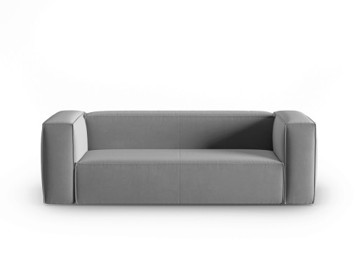 Canapea 3 locuri, Mackay, Cosmopolitan Design, 200x94x73 cm, catifea, gri deschis